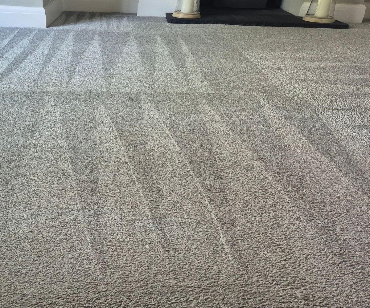 Professionally cleaned living room carpet in Grasscroft, Oldham after ink stain and pet odour treatment