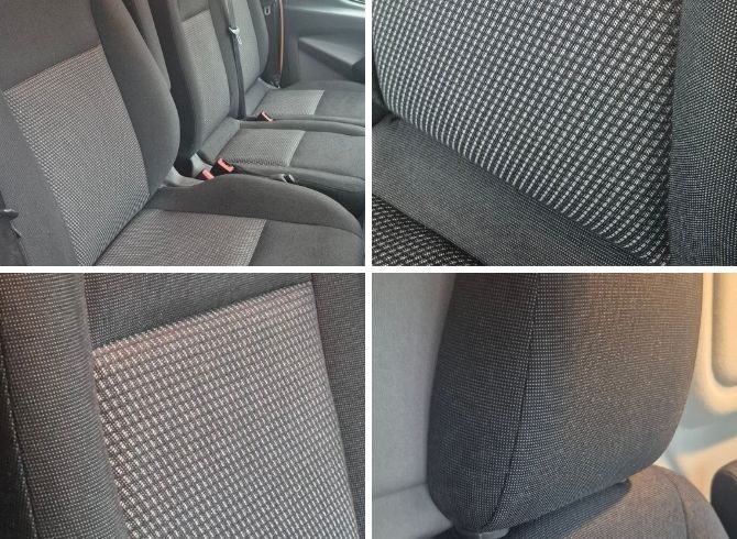 Van fabric seats restored after professional upholstery cleaning